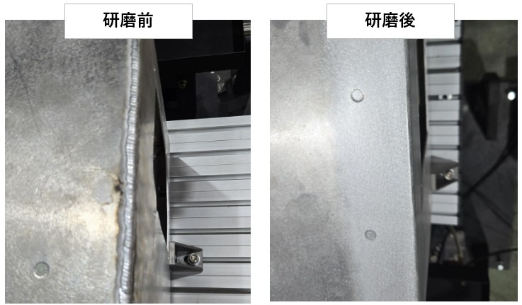 キャビネットの溶接ビード研削・仕上加工
