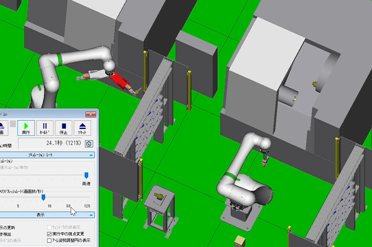 インプットギアの加工機間搬送のタクト検証